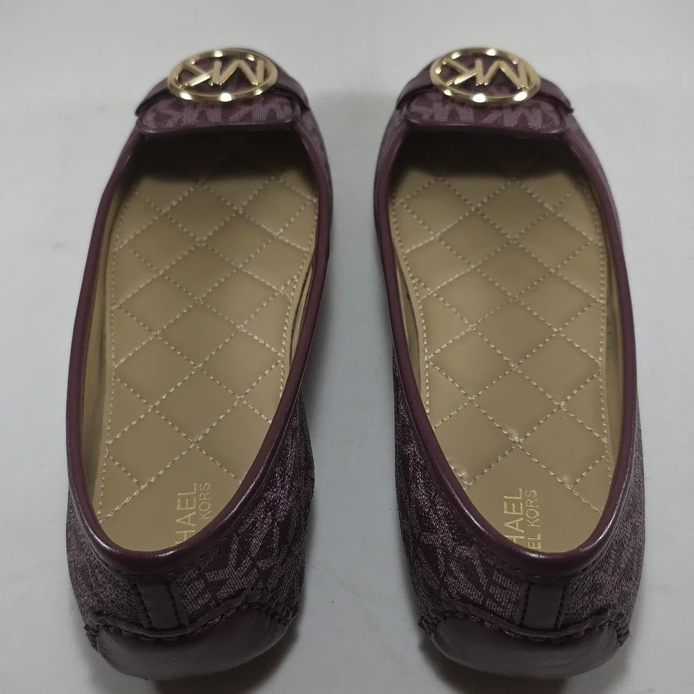 Michael Kors Lillie Merlot Flats with Gold Logo
